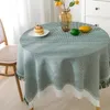 Table Cloth Pastoral Round Tablecloth Cotton Linen -Washable Cover With Dust-Proof Wrinkle Resistant For Restaurant Picnic