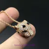 2024 Designer Autobanden Enkele Ring Cake Ketting Sterling Ingelegd met diamanten luipaard hoofd ketting verguld 18K rose smaragd cheetah Met Originele Doos Pan YJ