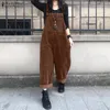 Vintage Corduroy Jumpsuits Women Autumn Pants Zanzea Casual Suspendend szeroko zakrojone planki rompers spodni 240109