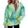 Hoodies للسيدات أزياء TIE DYE SWETSHERT يوميًا متعدد الاستخدامات الربيع غير الرسمي للرياضة في الهواء الطلق Pullover Sudaderas de Mujeres