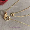 Car tires's necklace heart necklaces jewelry pendants Gold High Edition Card Family Double Ring Necklace Womens 18k Rose Full Diamond With Original Box