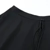 Kjolar zuzk high quliaty svart kostym kjol kvinnlig vår höst koreansk elastisk midja arbete slitage knä längd paraply