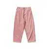 Pants MrGB 2023 Autumn New Corduroy Men's Casual Wide Leg Pants Loose Solid Pink Male Trousers High Waist Chinses Style Man Pants