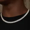 Mestre rochas de colar cubano de hip hop 10mm 925 Sterling Silver Iced Out Moissanite Cuban Link Chain