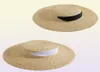 Franse vintage Hepburn strohoed zomervakantie strandpetten lang lint elegante platte pet zonnebrandcrème bandage brede rand hoeden8440637