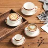 Kubki ceramiczna kawa filiżanka japońska porcelanowa kawa kubek twórczy retro ceramika zestaw ceramiki prezent Cappuccino latte kubek barista narzędzia YQ240109