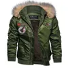 Brand Bomber Jacket Men Thick Fleece Pilot Jackets Winter Hooded Parkas Army Military Motorcycle Coats Cargo Outerwear EUR Size 240108