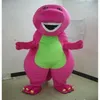 2018 Profession directe d'usine Costumes de mascotte de dinosaure Barney Halloween Cartoon Taille adulte Fantaisie Dress314n