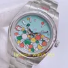 Orologio boutique per il tempo libero con quadrante a bolle colorato e cinturino in acciaio inossidabile, orologio da 31 mm 36 mm 41 mm con movimento meccanico automatico 124300 bracciale di alta qualità