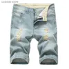 Männer Jeans Sommer Neue Männer Baumwolle Kurze Jeans Mode Lässig Slim Fit Hohe Qualität Blau Denim Shorts Männliche Marke Kleidung Große Größe 28-42 T240109