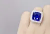Bagues de cluster SFL2024 Bague saphir véritable pur 18 carats pierres précieuses bleues royales naturelles 15,06 ct diamants pierres femelles