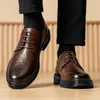 Chaussures décontractées pour hommes, chaussures en cuir de marque antidérapantes, chaussures Martin à la mode, chaussures bateau d'extérieur pour hommes, chaussures Derby populaires, grande taille 38-44