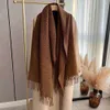 New Woven Scarf Women's Winter Solid Color Small Fragrance Wind Korean Edition Fashion Cashmere Thickened Warm Double Sided Shawl