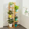 Bamboo 5 6 Tier Plant Stand Rack متعددة زهرة الحامل الرف في داخلي وحدة رفوف زارع في الهواء الطلق للفناء 240109