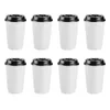 50pcs tasses à café jetables isolation à emporter Double couche tasse en papier Double couche avec couvercle 240108 240118