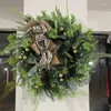 Decorative Flowers Christmas Wreath Artificial Door Decoration Wall Garland Bell For Porch Garden Easter All Season Outdoor