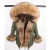 Maomaokong Real Fox Fux Fur Coat Winter Jacket Women Long Parka Natural Raccoon Collar Hood Thick Warm Liner Parkas 240108