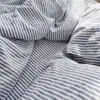 Bedding Sets Pure Linen Color Contrast Striped Quilt Cover Pillowcase Bedspread