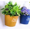 Planters krukor väggmonterad järn krukväxel blomma kreativ vägg hängande planter halv runt liten blomma kruka trädgård vägg dekoration yq240109