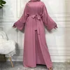 Vêtements ethniques Ramadan Dubaï Arabie Saoudite Mode minimaliste Musulman Islamique Ensemble Abaya Robe sans manches sans manches Robe Cardigan Femme