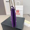 Sac à bandoulière violet de créateur Sac à chaîne en cuir diamant 24C Grande capacité Pochette violette Sac à bandoulière de luxe Sacs à bandoulière de luxe Sacs à main pour femmes