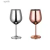 Vinglas 200-530 ml Mirror Goblet 304 Rostfritt stål Röd vinkopp Anti-BROKEN VINE GLASSS STEMWARE WINECUP HARBLIG DRINKWARE Bar Tools YQ240105