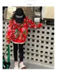 Große Mädchen Nordostblumen Sweatshirt alte Kinder Rundkragen Langarmpullover 2024 Frühling Teenager Casual Tops Pullover Z6598