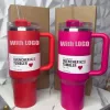 Neon roze elektrisch 40oz Tumbler gele oranje