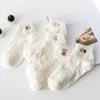 Cartoon Embroidery White Socks Women s Short Socks Cotton Boat Socks Low Cut Socks Adult Sweat Absorbent and Odor Resistant 240104