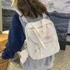 学校のバッグ女性ナイロンバックパックキャンディカラー防水バッグティーンガールズコントラストショルダーモキラ2024