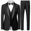 Costume Slim de Style britannique pour hommes, ensemble 3 pièces, veste, gilet, pantalon, homme d'affaires, haut de gamme, robe personnalisée, blazer, manteau S6XL 240108