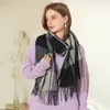 Wehello Bohemian Style Imitation Cashmere Scarf Winter Women's Shawled Whetted Warm Tassel 240108