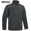 TACVASEN Winter Tactical Fleece Jacket Mens Zipper Pockets Thermal Warm Security Full Zip Fishing Work Coats Outwear Tops 240108