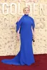 J. Smith-Cameron Golden Globe Awards 2024 Red Carpet Celebrity Sukienki Królewskie Blue High Collar Mermaid Formal Evening Suknie Plus Size Women Prezenta