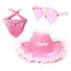 Berets Western Cowboy Hat Heart Sunglasses Bridal Shower Cowgirl Costume Outfit Y1UA