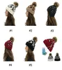 DHL CRISS CROSS POM POM BEANIES WOMEN GIRL WINTER HINITED HATS OUTDOOR PONYTAIL BEANIE DETACHABLE POMPOM HAT LEOPARD CROSS CA4019779