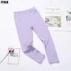 Kids Girl Pants Spring Autumn Candy Color Elastic Pencil Trousers Child Solid Leggings for 2-11Y Children Clothing 240108