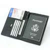 Kolfiber Microfiber RFID Passport Cover Leather Elastic Band Travel Document Wallet ID Bag Passport Holder207L