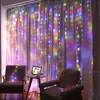 1pc 3*1M,100LED Fairy Curtain Light, USB Plug-in Christmas Fairy String Lights Remote Control 8 Modes Bedroom, Indoor, Outdoor, Wedding, Warm White Colorful