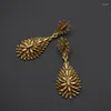 Boucles d'oreilles pendantes italiennes Vintage classiques paon écran ouvert feuilles automne et hiver