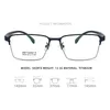 Momoja Fashion Business Eyewear Ultra Light Square Half Frames Myopia Gelglas Optiska recept Glasögon Män 5028T 240109