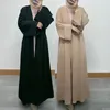 Etnisk kläder muslimsk stil kimono fast färg retro cardigan ramadan klänning Dubai Mellanöstern Saudiarabien Eid