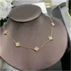 Collier trèfle à quatre feuilles de luxe, marque à la mode, collier de styliste en or 18 carats de haute qualité, bijoux pour femmes