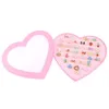 Colorful Children Adjustable Rings Sparkle with Heart Shape Display Case for Kids Birthday Party Favors