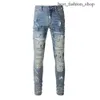 Amirs Jeans Designer Mens Jeans Roxo Jeans High Street Hole Star Patch Homens Mulheres Amirs Bordado Painel Calças Stretch Slim-Fit 994