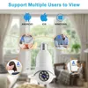 Wifi PTZ Camera E27 Lamp Thuis Draadloos Nachtzicht Full Color Bewegingsdetectie Tweeweg Audio Beveiliging Surveillance IP Camera CCTV Binnen