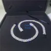 Ensemble de bijoux Hip Hop avec chaîne cubaine personnalisée, collier et Bracelet en diamant glacé Vvs Moissanite