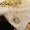 Car tires's Amulette necklace Luxury fine jewelry Australian fashion trend copper plated 18K gold zircon leopard pendant female hip With Original Box