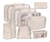 8Pcsset sacs de rangement de grande capacité pour l'emballage Cube vêtements sous-vêtements cosmétique voyage organisateur sac trousse de toilette 2201256652698