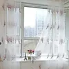 Curtain Floral Embroidered Sheer Tulle Curtains For Living Room Bedroom White Voiles Home Elegant Window Drapes